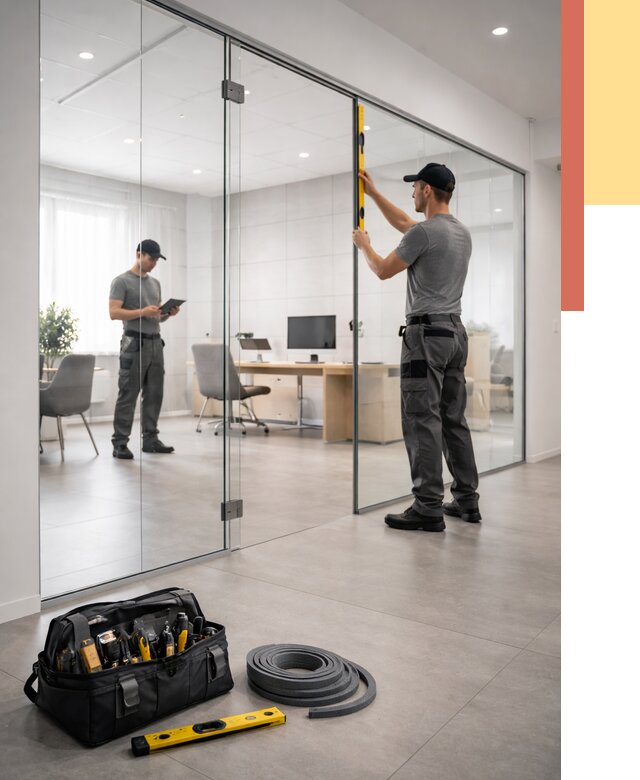 Цельностеклянные перегородки под ключ в Искитиме от 9682 руб. — монтаж и цены | ОТДЕЛОЧНИК-Скм