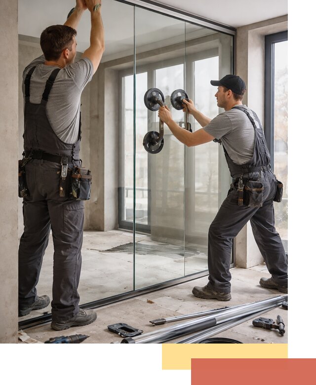 Цельностеклянные перегородки под ключ в Искитиме