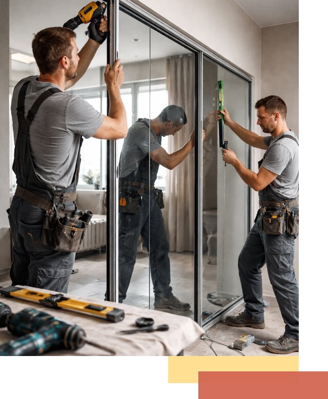 Каркасные стеклянные перегородки под ключ в Искитиме