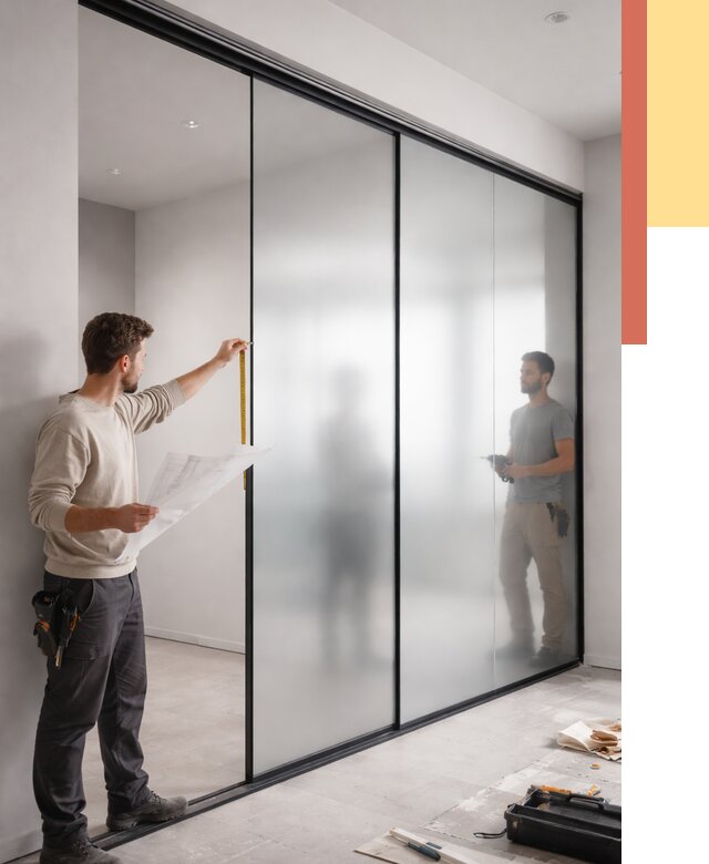 Матовые стеклянные перегородки в Искитиме от 8663 руб. — монтаж и установка | ОТДЕЛОЧНИК-Скм