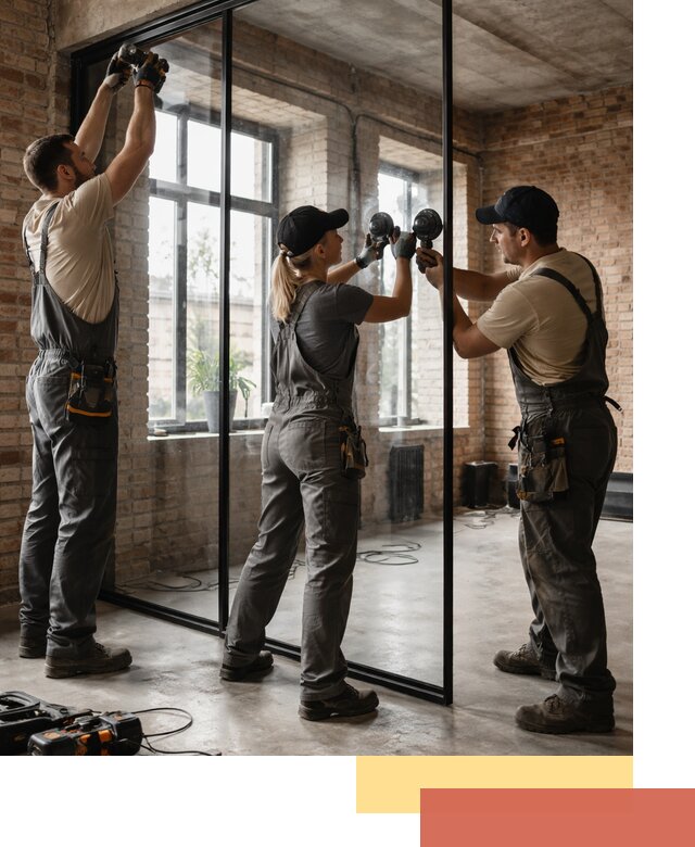 Стеклянные перегородки лофт — изготовление и монтаж в Искитиме