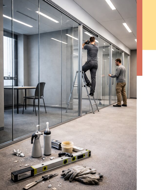 Стеклянные офисные перегородки в Искитиме от 8663 руб. — монтаж и установка | ОТДЕЛОЧНИК-Скм