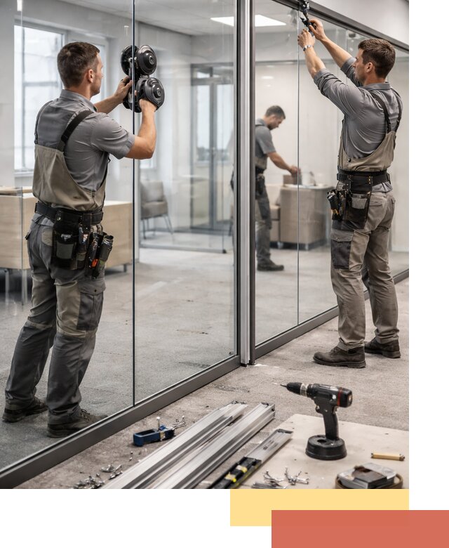 Стеклянные офисные перегородки под ключ в Искитиме