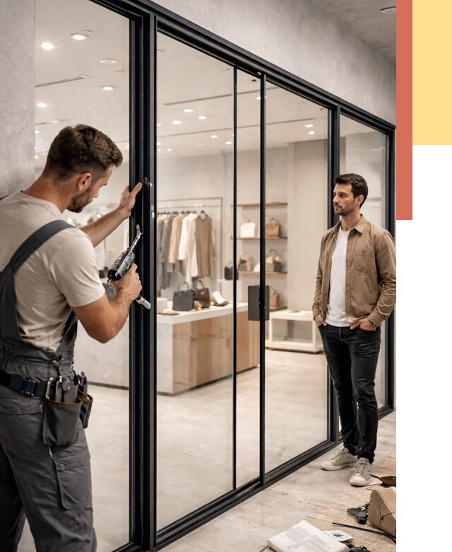 Стеклянные перегородки для магазинов в Искитиме от 8357 руб. под ключ | ОТДЕЛОЧНИК-Скм