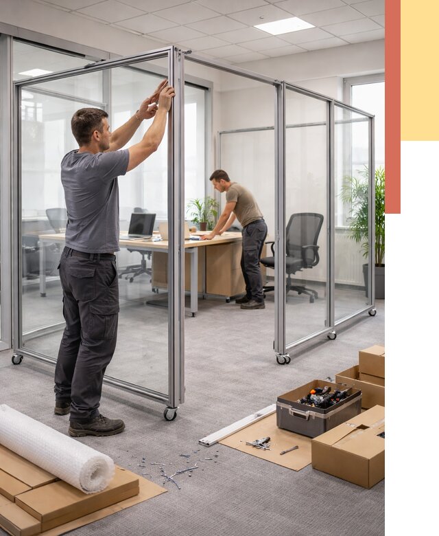 Мобильные офисные перегородки в Искитиме от 12740 руб. — установка под ключ | ОТДЕЛОЧНИК-Скм