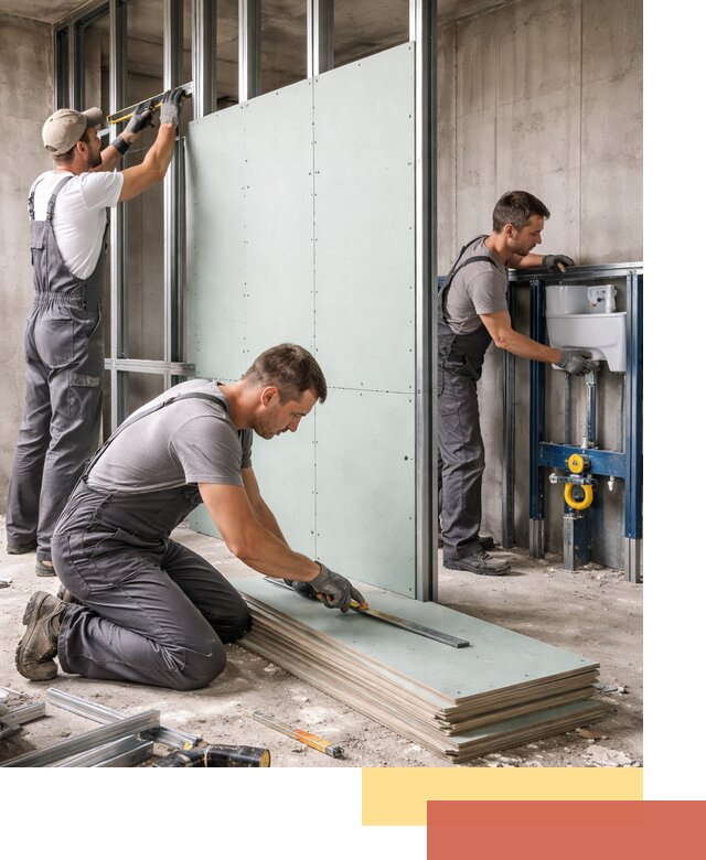 Монтаж и ремонт сантехнических перегородок в Искитиме