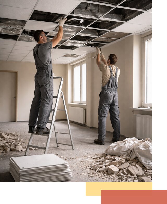 Демонтаж потолков Армстронг профессионально в Искитиме