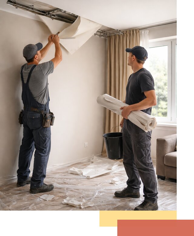 Демонтаж натяжного потолка в Искитиме быстро и аккуратно