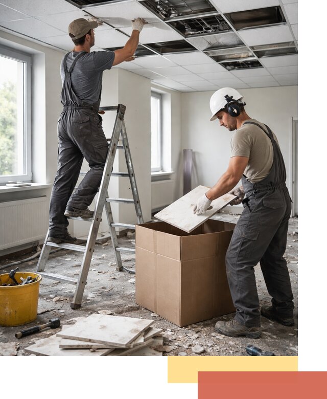 Демонтаж потолочной плитки в Искитиме быстро и аккуратно