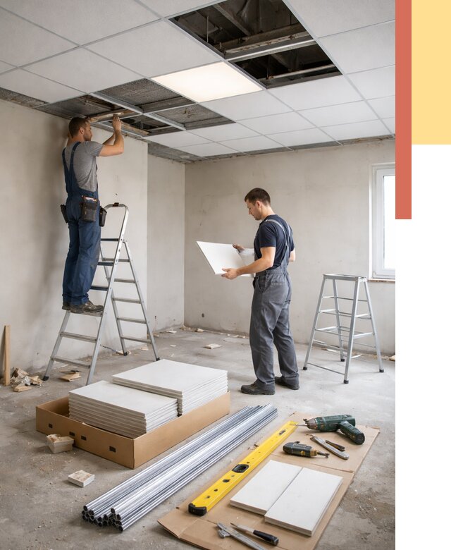 Монтаж потолка армстронг в Искитиме от 4586 руб/м2 — быстрая установка под ключ | ОТДЕЛОЧНИК-Скм