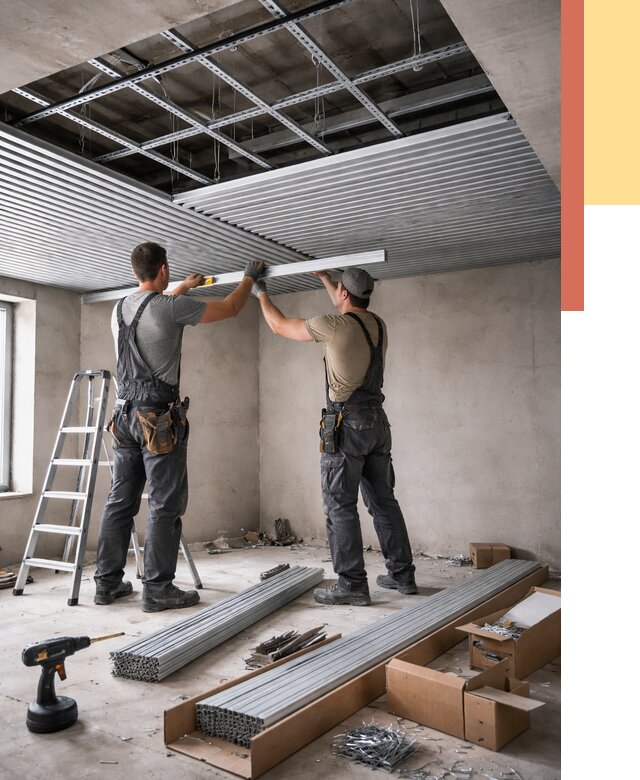 Монтаж реечного потолка в Искитиме от 4586 руб. под ключ | ОТДЕЛОЧНИК-Скм