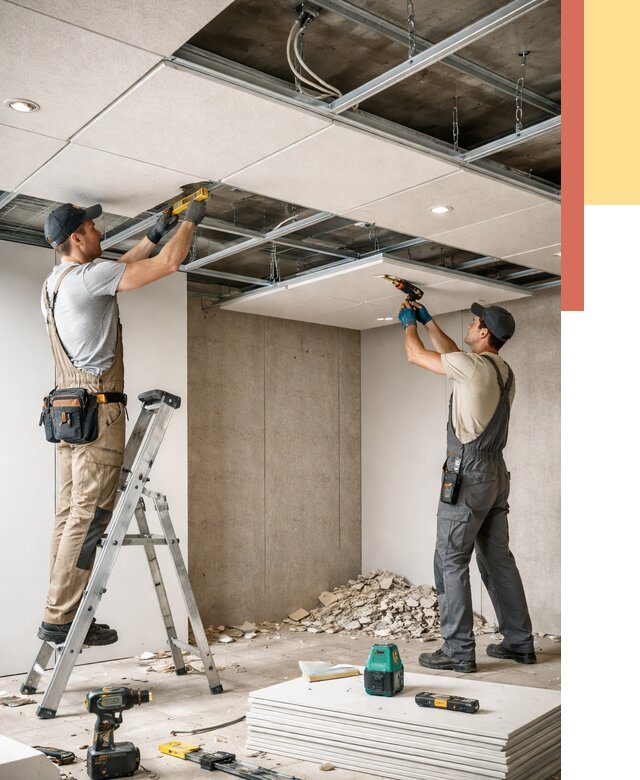 Монтаж акустического потолка в Искитиме от 6625 руб/м2 — быстро и недорого | ОТДЕЛОЧНИК-Скм