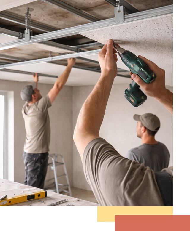 Монтаж акустического потолка в Искитиме под ключ