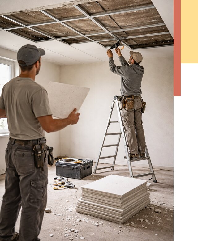 Замена плит подвесного потолка в Искитиме от 1784 руб. быстро и недорого | ОТДЕЛОЧНИК-Скм