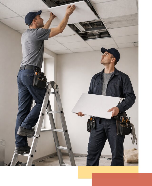 Обслуживание подвесного потолка в Искитиме — ремонт и чистка