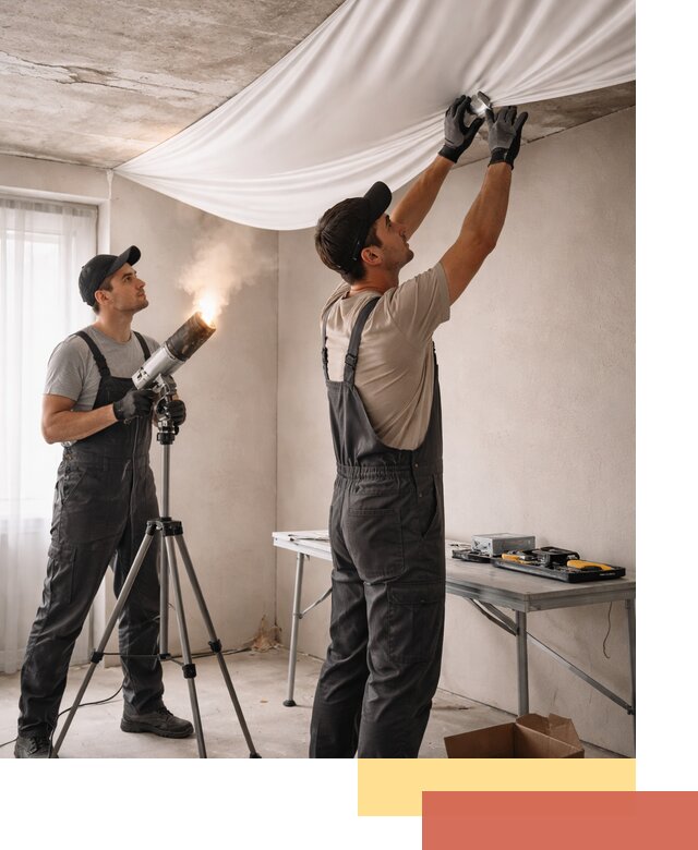 Установка натяжного потолка под ключ в Искитиме