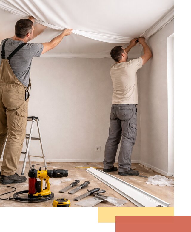 Монтаж ПВХ натяжного потолка в Искитиме качественно и быстро