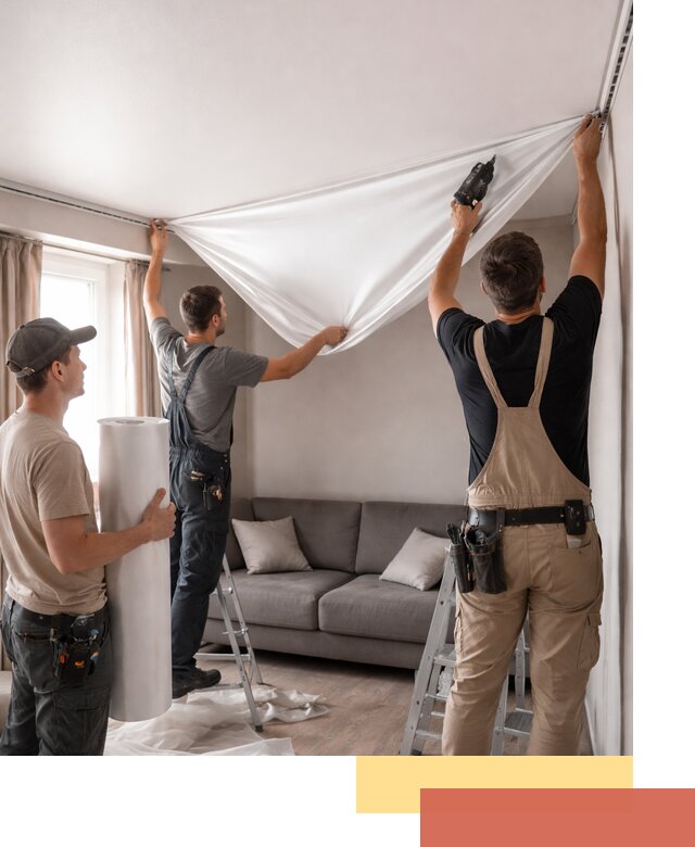 Монтаж сатинового натяжного потолка в Искитиме качественно и быстро