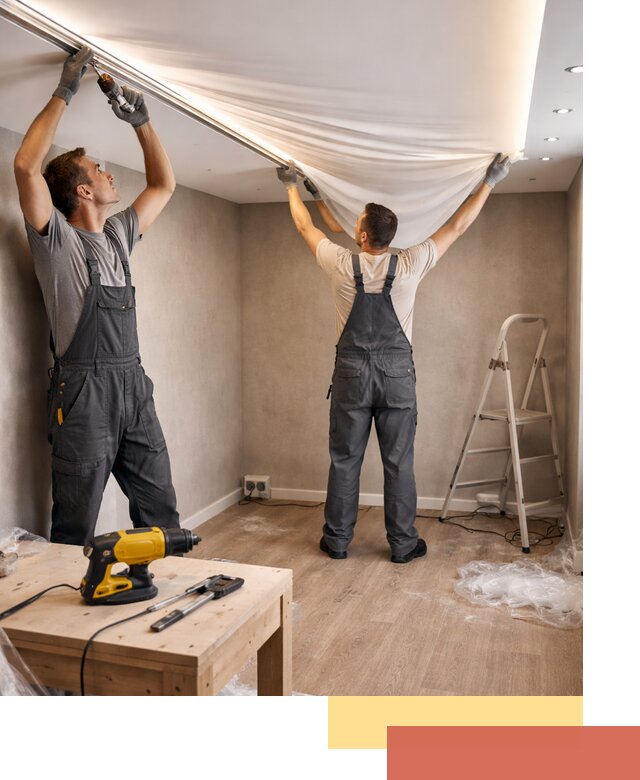 Монтаж натяжного потолка с подсветкой в Искитиме цена и сроки