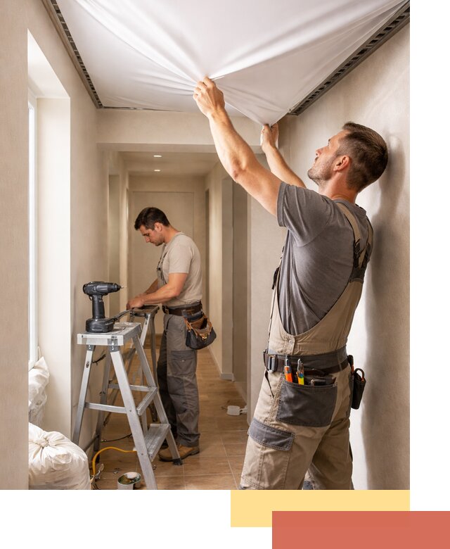 Монтаж натяжного потолка в прихожей в Искитиме