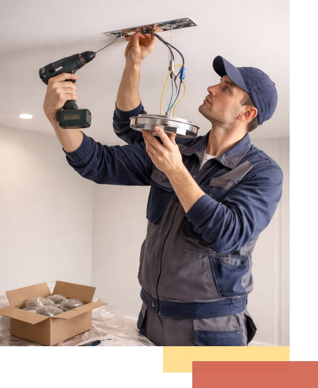 Установка люстры в натяжной потолок в Искитиме