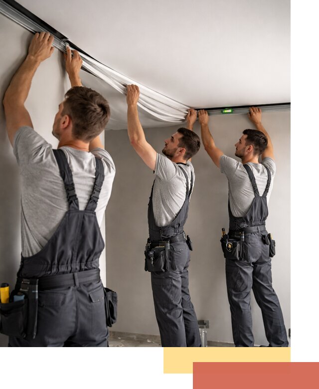 Теневые натяжные потолки в Искитиме: монтаж и отделка быстро и качественно