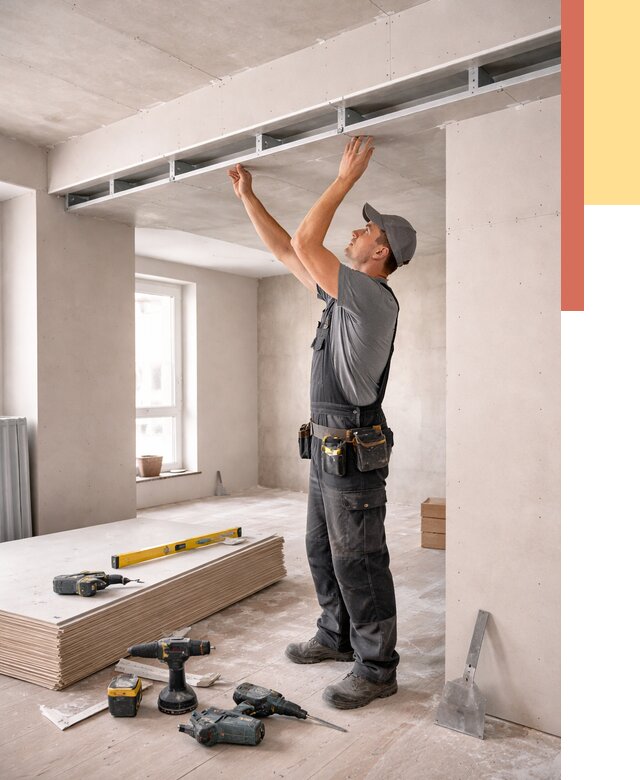 Потолок из гипсокартона с нишей в Искитиме от 1274 руб. под ключ | ОТДЕЛОЧНИК-Скм