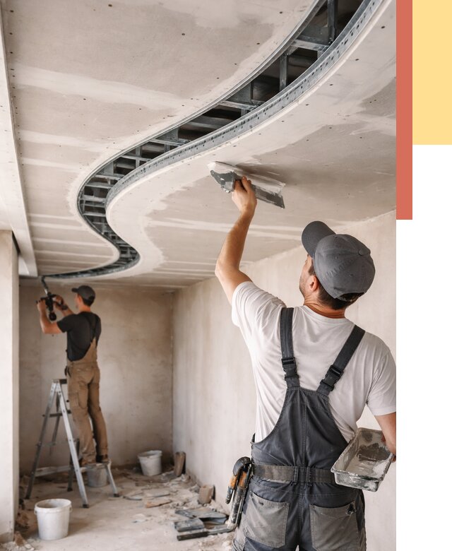 Криволинейный потолок из гипсокартона в Искитиме от 2140 руб./м2 | ОТДЕЛОЧНИК-Скм