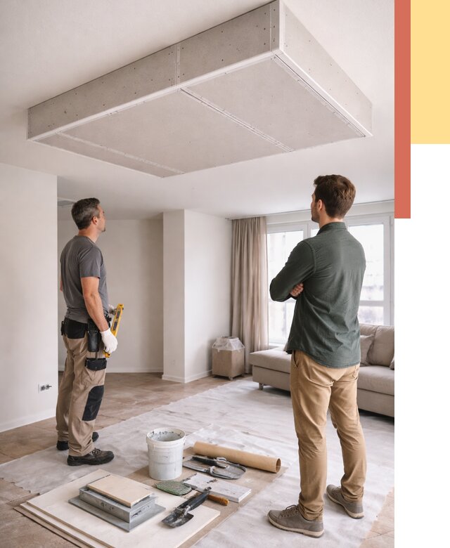 Короб на потолке из гипсокартона в Искитиме от 2242 руб. — монтаж и услуги под ключ | ОТДЕЛОЧНИК-Скм