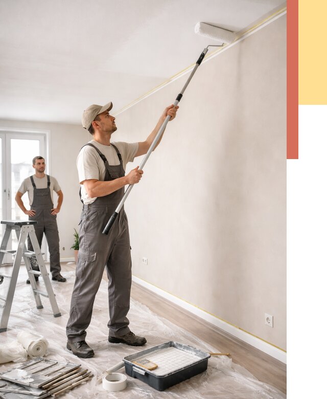 Покраска потолка из гипсокартона в Искитиме от 4586 руб./м2 — услуги под ключ | ОТДЕЛОЧНИК-Скм