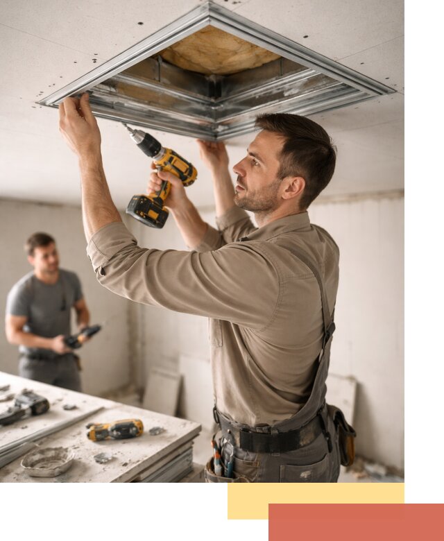 Монтаж люка в потолок из ГКЛ в Искитиме