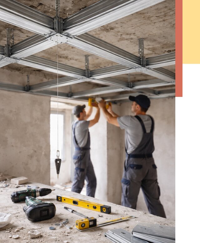 Монтаж каркаса потолка из профиля в Искитиме от 4586 руб. — услуги ОТДЕЛОЧНИК-Скм