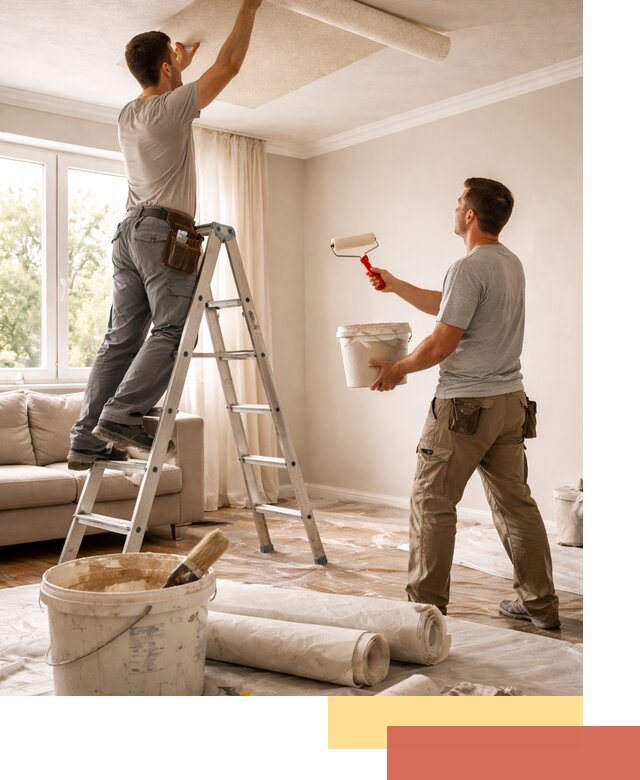 Поклейка обоев на потолок в Искитиме — качественно и быстро