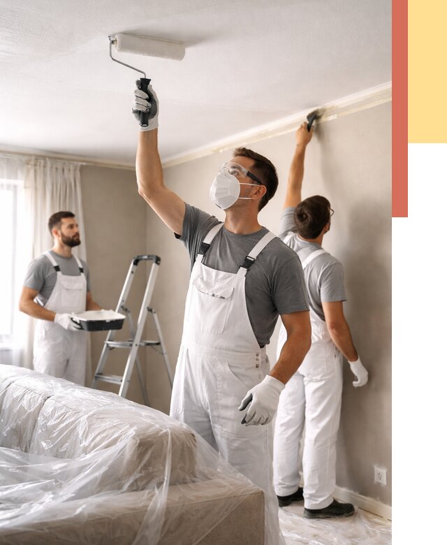 Покраска потолка водоэмельсионной краской в Искитиме от 2242 руб/м² — услуги под ключ | ОТДЕЛОЧНИК-Скм