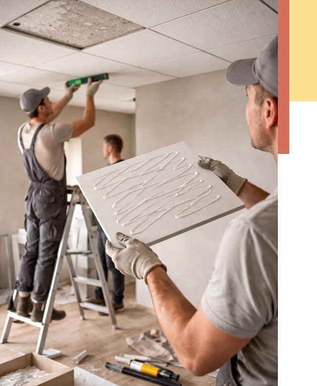 Монтаж потолочной плитки в Искитиме от 4586 руб. — быстро и недорого | ОТДЕЛОЧНИК-Скм