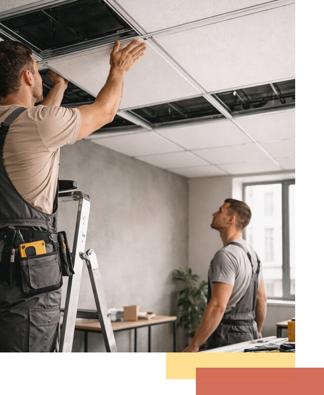 Монтаж потолочной плитки в Искитиме качественно и в срок