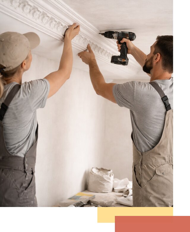 Профессиональный монтаж лепнины на потолок в Искитиме