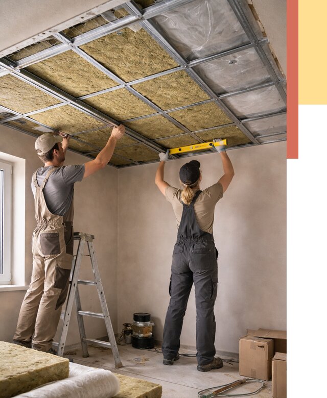 Шумоизоляция потолка в Искитиме от 1274 руб. под ключ — услуги ОТДЕЛОЧНИК-Скм