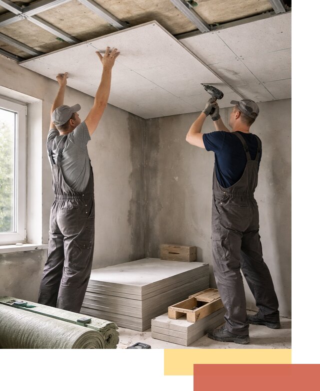 Шумоизоляция потолка панелями ЗИПС в Искитиме